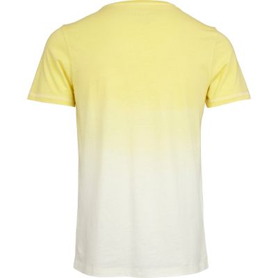 Ecru and yellow motel pool dip dye t-shirt