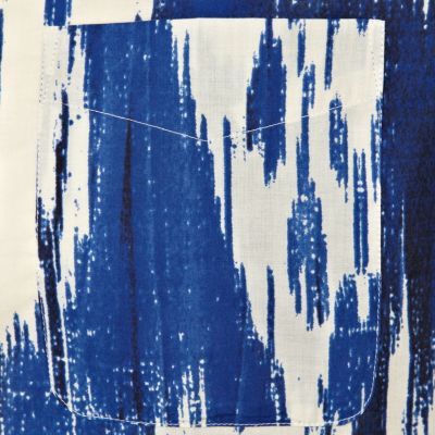 Blue brush print shirt