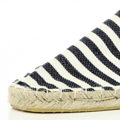 Blue oxford stripe espadrilles