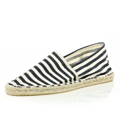 Blue oxford stripe espadrilles