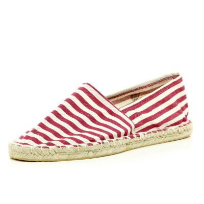 Red stripe espadrilles