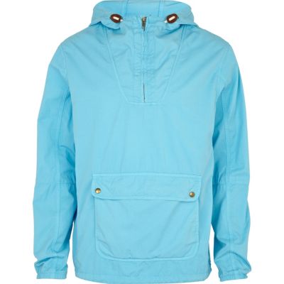 Blue overdye hooded jacket