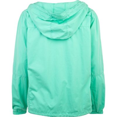 Green overdye hooded jacket