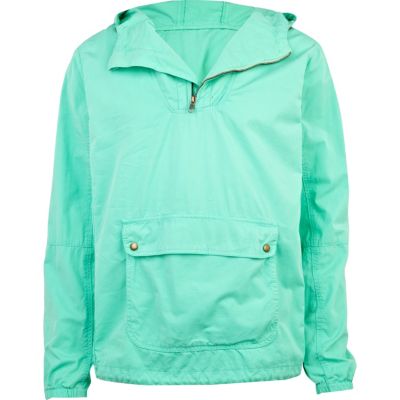 Green overdye hooded jacket