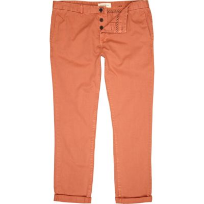 orange pastel slim chinos 