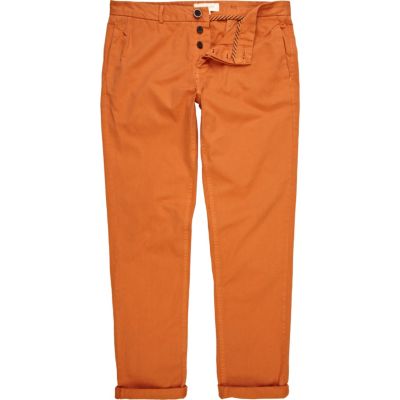 Orange slim chinos