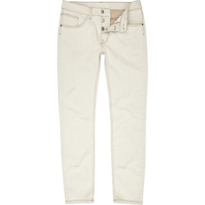 White denim skinny flynn jeans