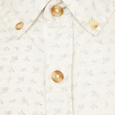 Ecru multi print shirt
