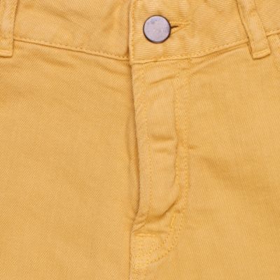 Yellow stretch skinny shorts