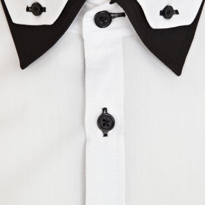 White double collar contrast shirt