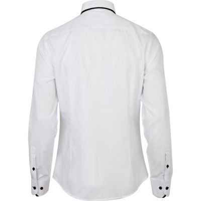 White double collar contrast shirt