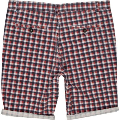 Red checked shorts