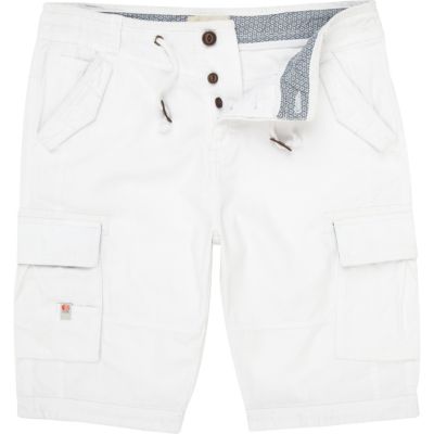 White cargo shorts