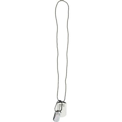 Grey gunmetal dogtag necklace