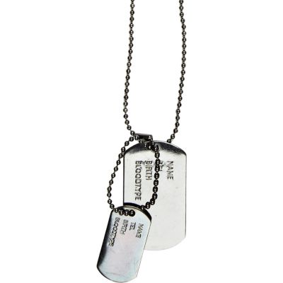 Grey gunmetal dogtag necklace