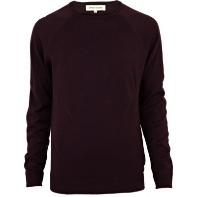 Dark purple elbow patch jumper