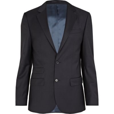 Navy slim fit suit jacket