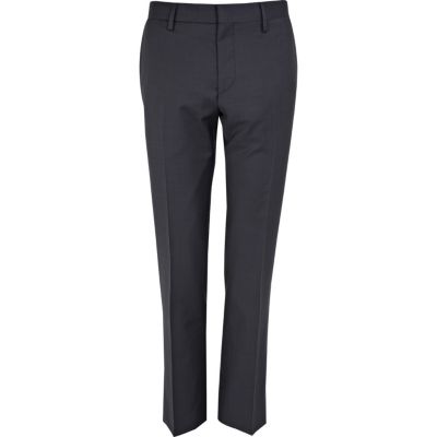 Navy slim fit suit trousers