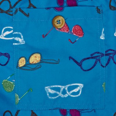 Blue sunglasses print swim shorts