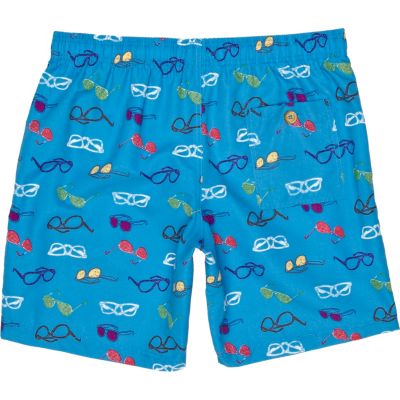 Blue sunglasses print swim shorts