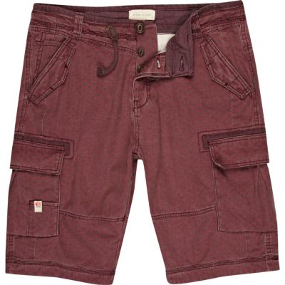 Berry red print shorts