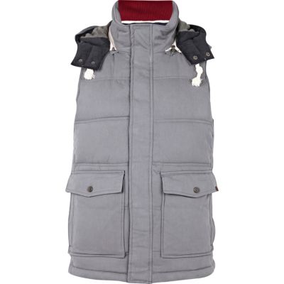 Grey padded gilet