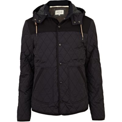 Navy diamond quilted jacket