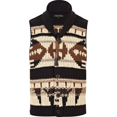 Navy aztec gilet