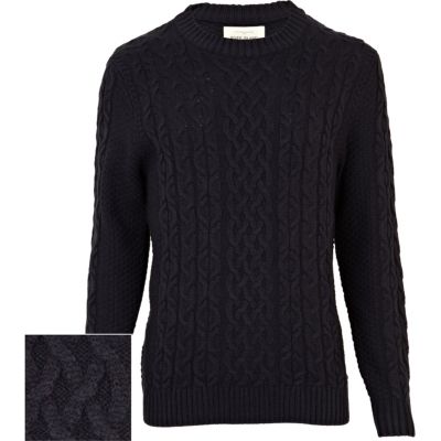 Navy cable knit jumper
