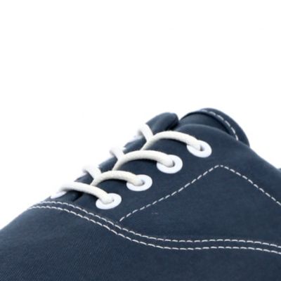 Blue canvas lace up trainers