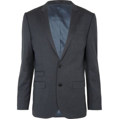 Blue slim suit jacket