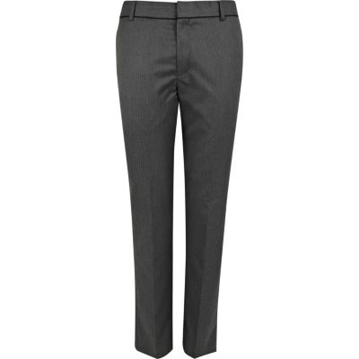 Grey stripe smart slim trousers