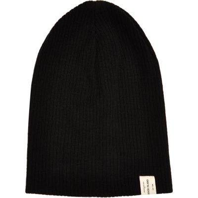 Black slouch beanie hat