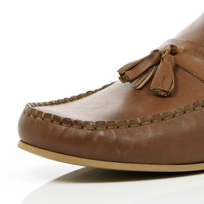 Brown tassel loafers