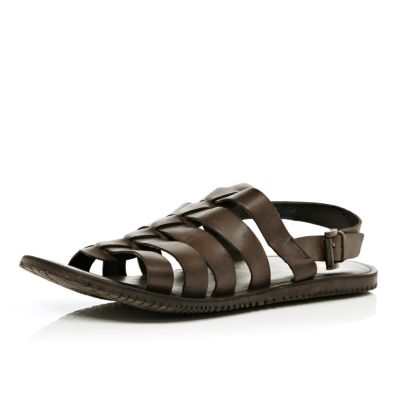 Dark brown gladiator sandals