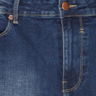 Blue mid wash Sid stretch skinny jeans