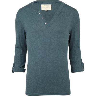Teal notch neck t-shirt