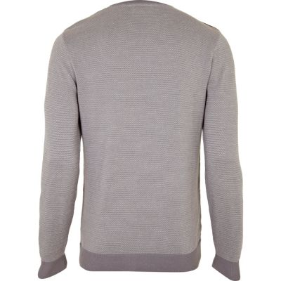 Light grey shoulder patch jumper