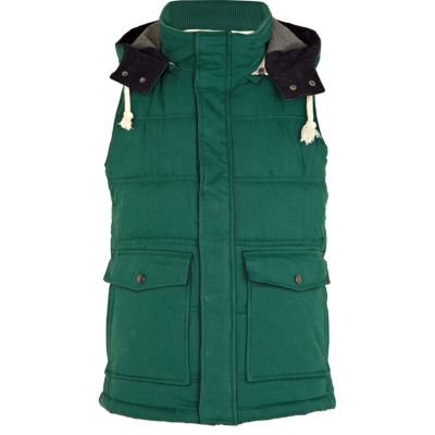Green padded gilet