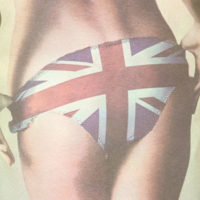 White union jack lingerie lady print t-shirt