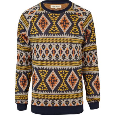 Yellow aztec sweatshirt