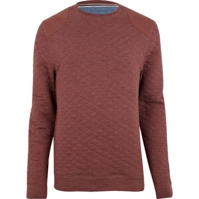 Red quilted sweatshirt