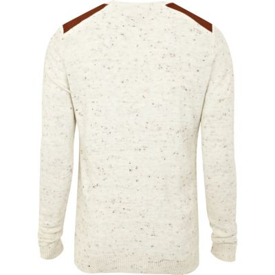 Ecru shoulder patch jumper