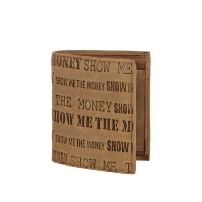 Brown leather show me the money wallet