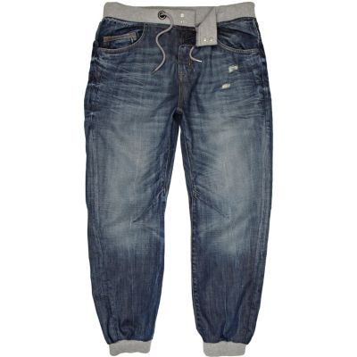 Mid wash distressed Ryan jogger jeans