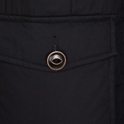 Navy padded hooded duffle jacket