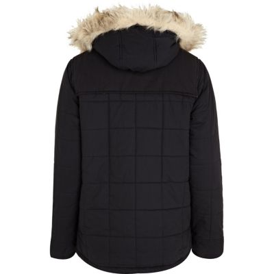 Navy padded hooded duffle jacket