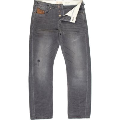 Grey washed Dean straight jeans