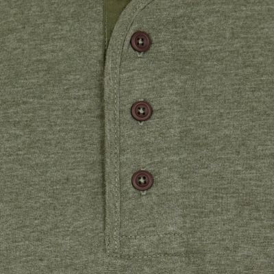 Khaki green grandad t-shirt