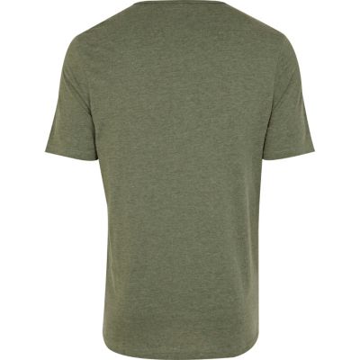 Khaki green grandad t-shirt